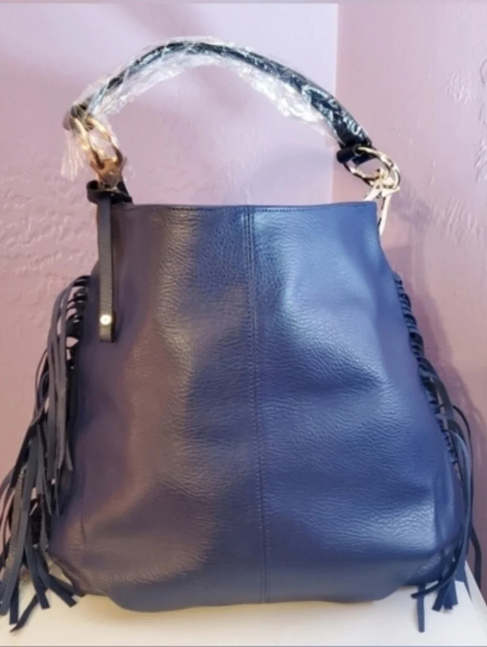 Blue Fringe Bag